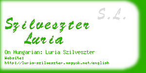 szilveszter luria business card